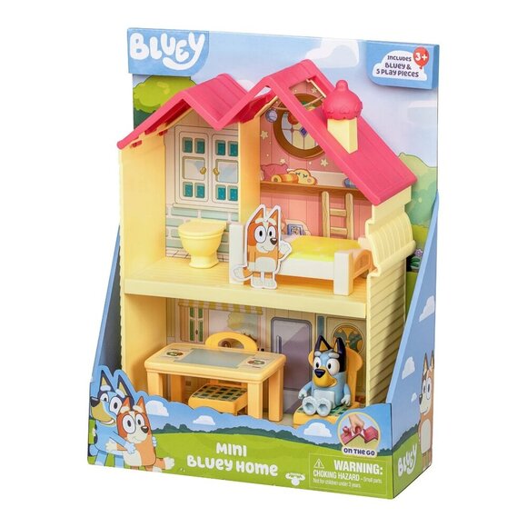 Bluey Mini Home Playset, Includes Bluey Figure W/ 5 Play Pieces Toddler Toy NWT - Picture 1 of 5